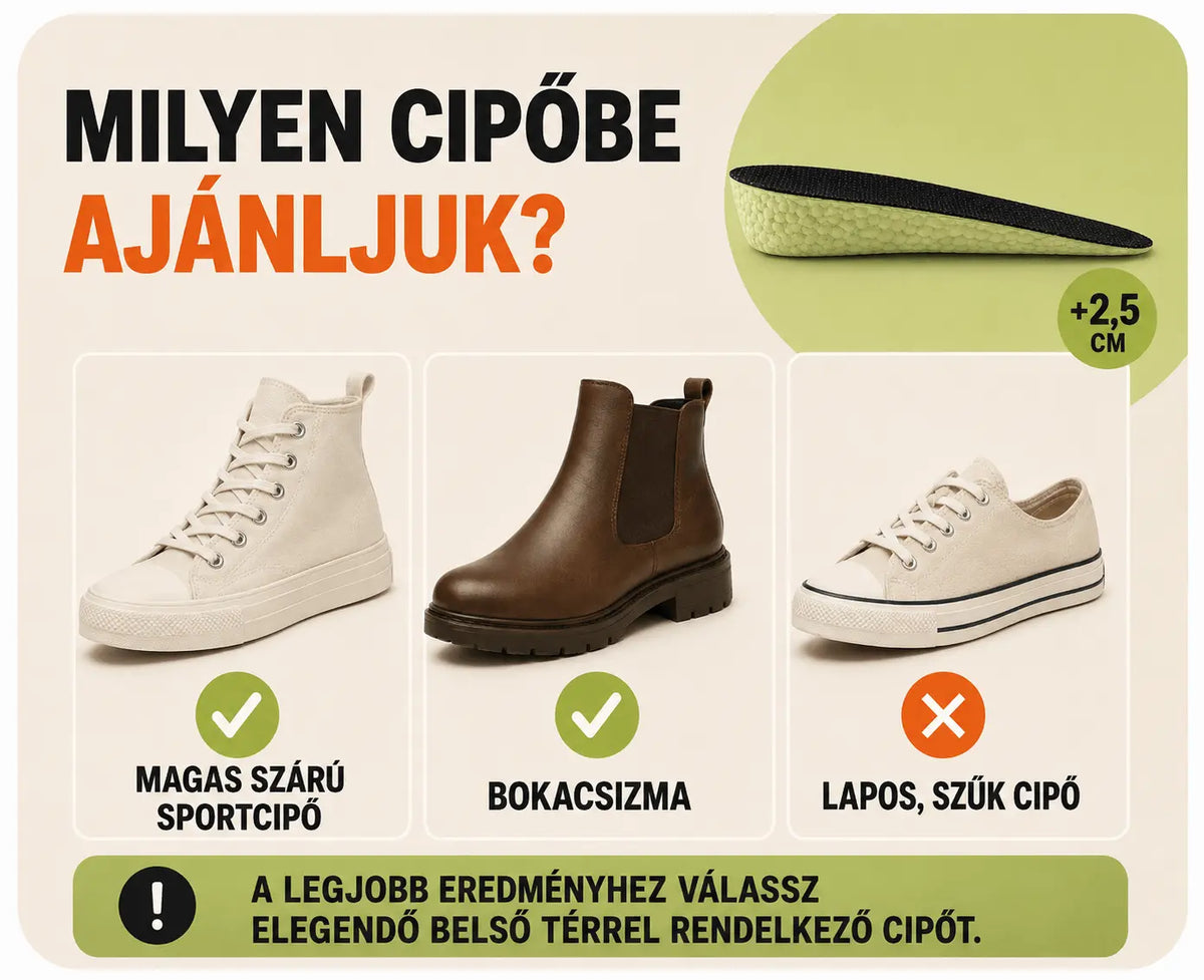 Egy pár HITALLER TWO magasságnövelő talpbetét 2,5 cm - unisex