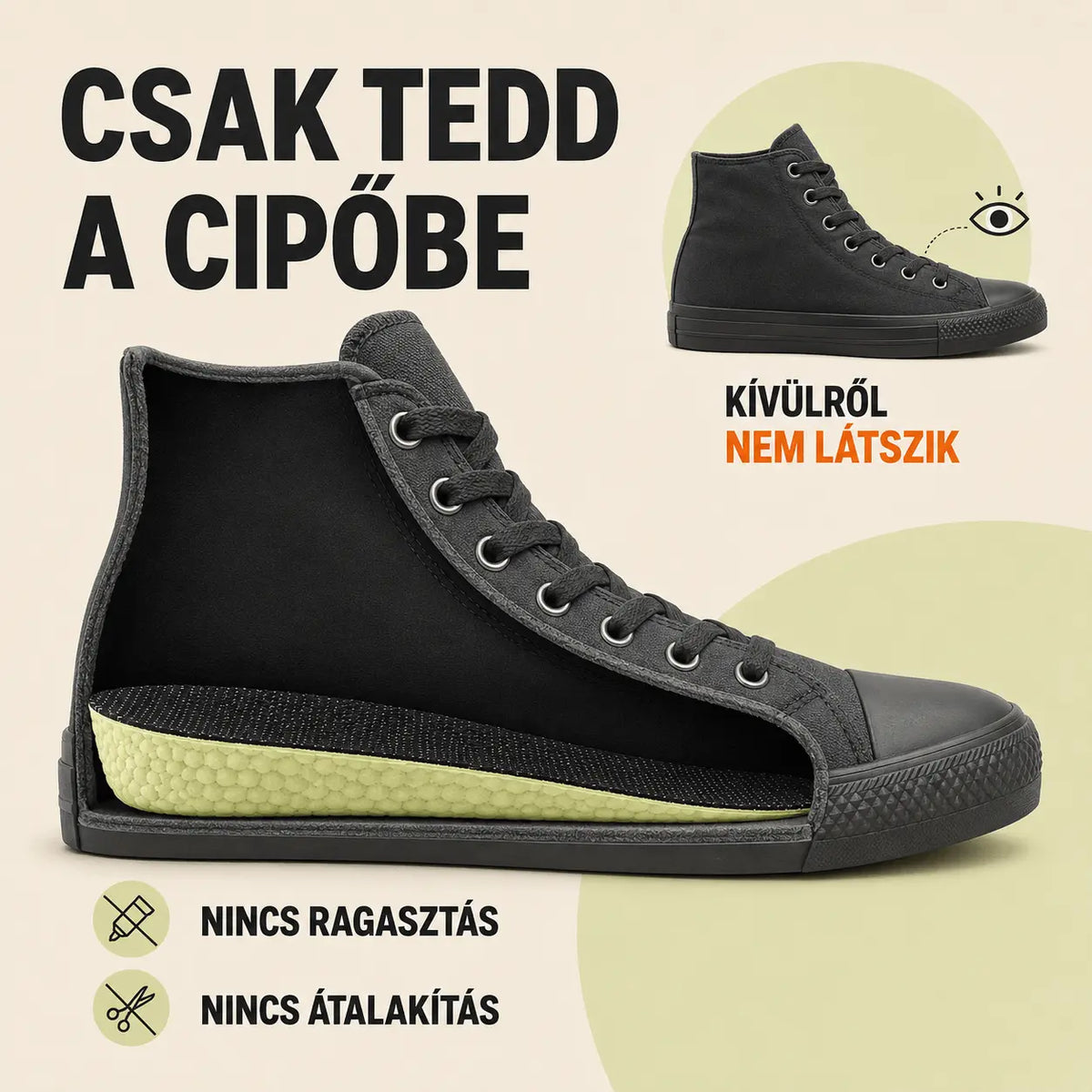 Egy pár HITALLER TWO magasságnövelő talpbetét 2,5 cm - unisex