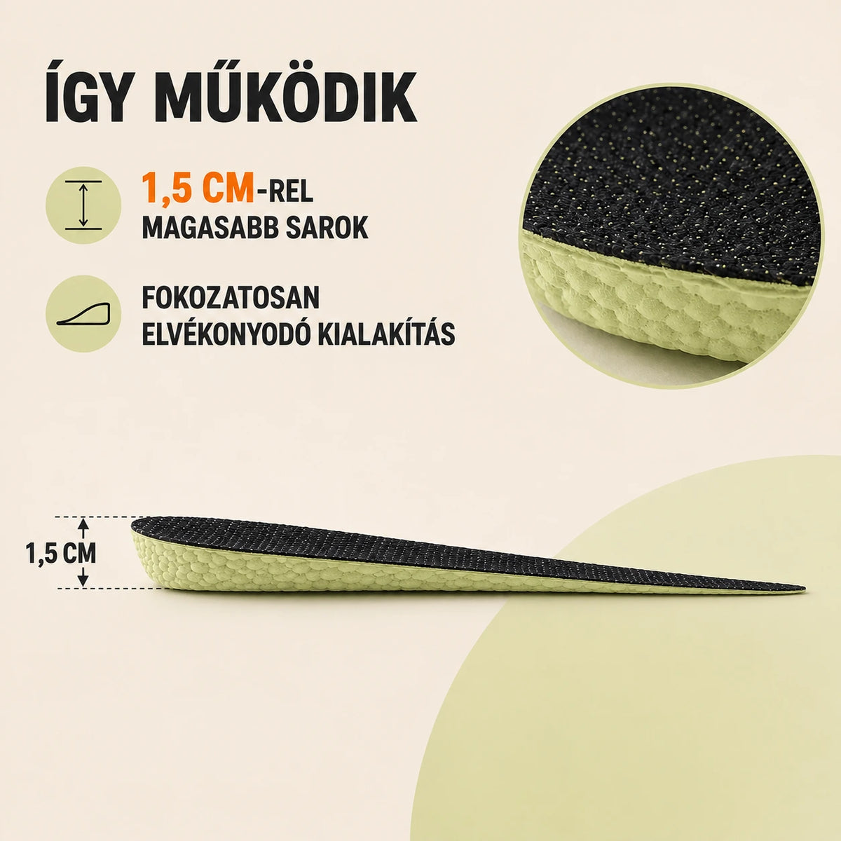 HITALLER ONE 1,5 cm-es magasságnövelő talpbetét