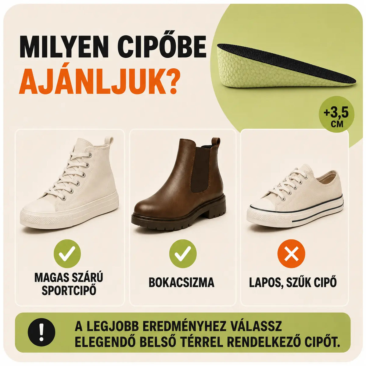 Egy pár HITALLER EXTRA magasságnövelő talpbetét 3,5 cm - unisex